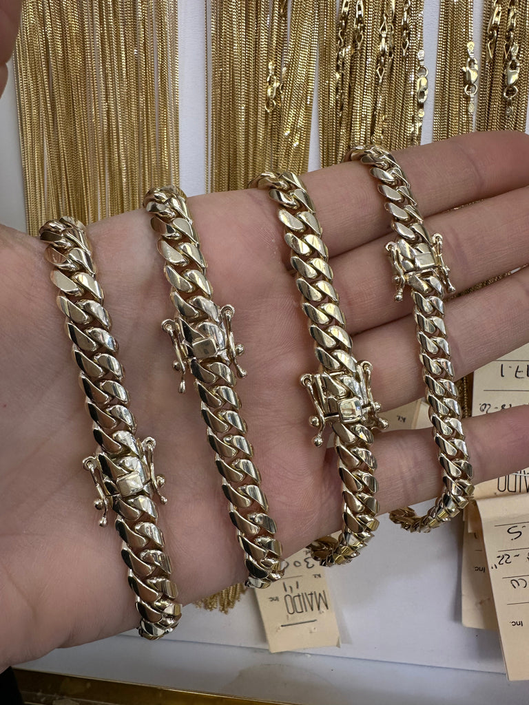 Handmade 14K Solid Gold Cuban Link Bracelets — Bold Elegance in Every Detail