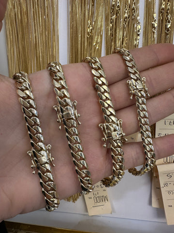 Handmade 14K Solid Gold Cuban Link Bracelets — Bold Elegance in Every Detail